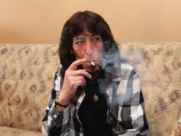 Audrey Silk, 60, downs another gasper in her Brooklyn living room, wher<em></em>e she regularly lights up with impunity and pride