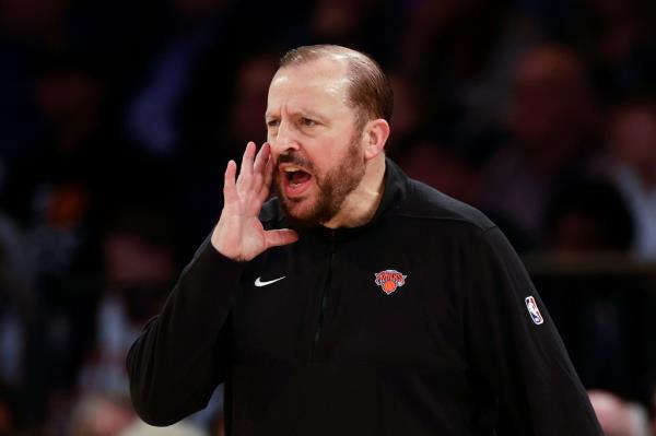 New York Knicks head coach Tom Thibodeau directs his team during the first half of a preseason NBA basketball game against the Washington Wizards, Wednesday, Oct. 18, 2023, in New York. 