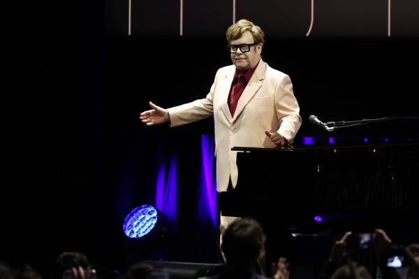 Elton John performs at the New York Film Festival on October 1, 2024